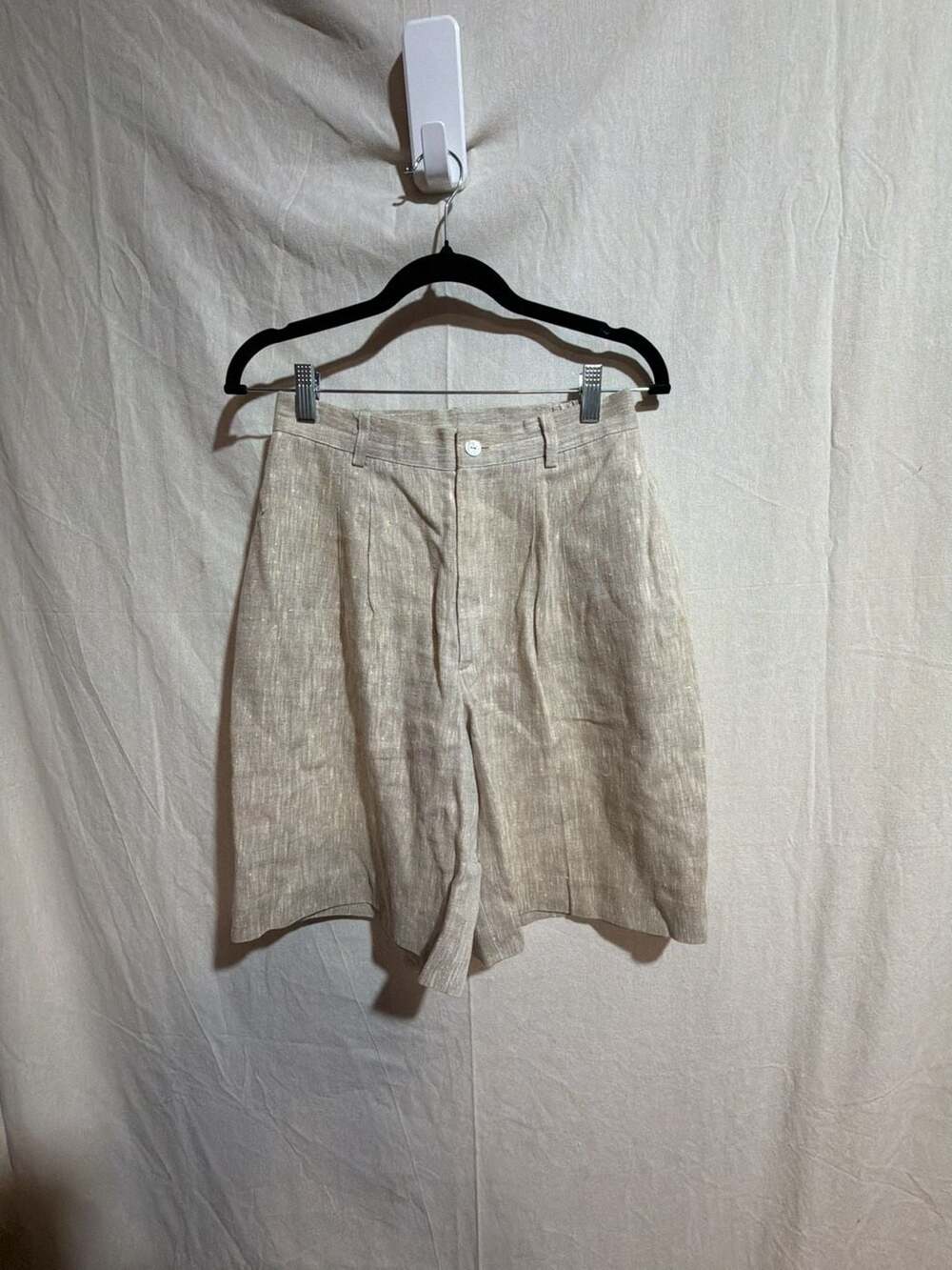 Hill Country Clothiers Women's 100% Linen Pleated Bermuda Shorts Size 8
